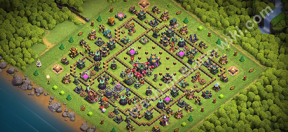 TH14 Anti 3 Stars Base Plan with Link, Anti Air / Electro Dragon, Copy Town Hall 14 Base Design 2026, #3653