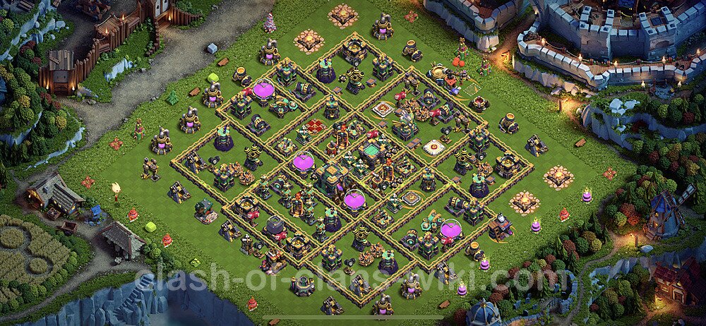 TH14 Trophy Base Plan with Link, Anti Everything, Copy Town Hall 14 Base Design 2023, #41