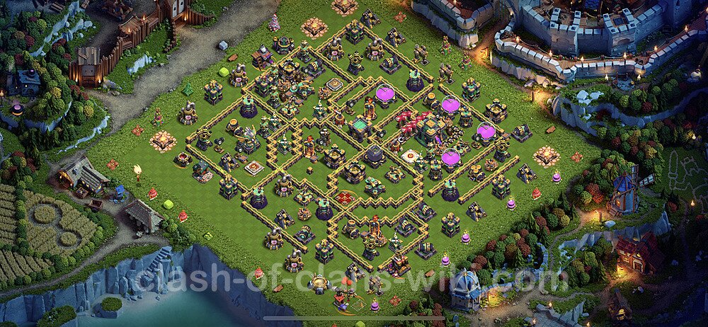 Anti Everything TH14 Base Plan with Link, Hybrid, Copy Town Hall 14 Design 2023, #45