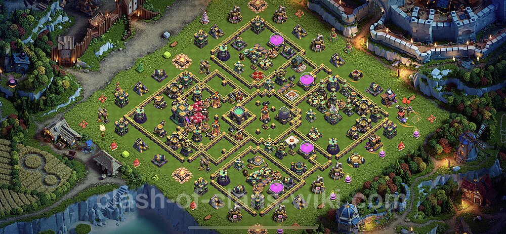Anti Everything TH14 Base Plan with Link, Hybrid, Copy Town Hall 14 Design 2022, #47
