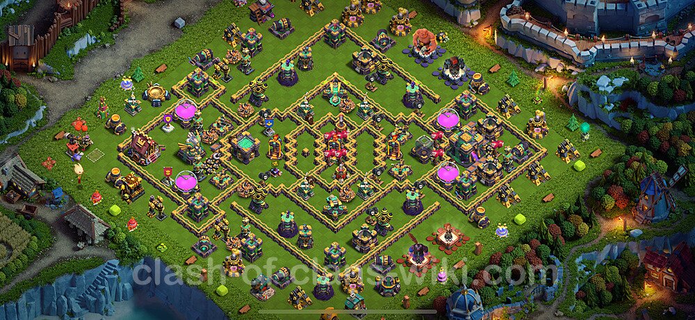 Anti Everything TH14 Base Plan with Link, Hybrid, Copy Town Hall 14 Design 2025, #54