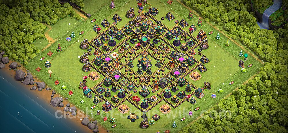 TH14 Anti 3 Stars Base Plan with Link, Legend League, Copy Town Hall 14 Base Design 2024, #7