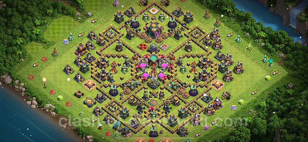 Base plan TH14 Max Levels with Link, Anti 3 Stars for Farming 2024, #1064