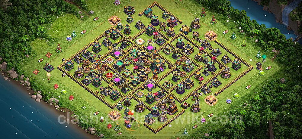 Base plan TH14 (design / layout) with Link, Anti Air / Electro Dragon for Farming 2024, #1548