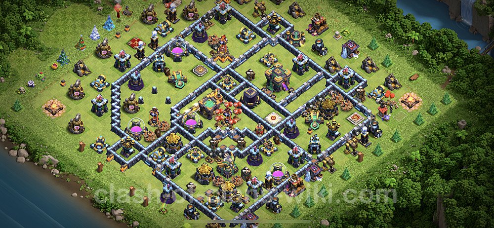 Base plan TH14 (design / layout) with Link, Hybrid, Anti Everything for Farming, #20