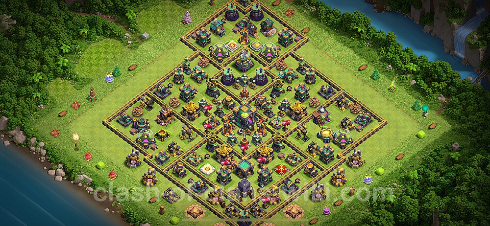 Base plan TH14 Max Levels with Link, Anti 3 Stars for Farming 2024, #2144