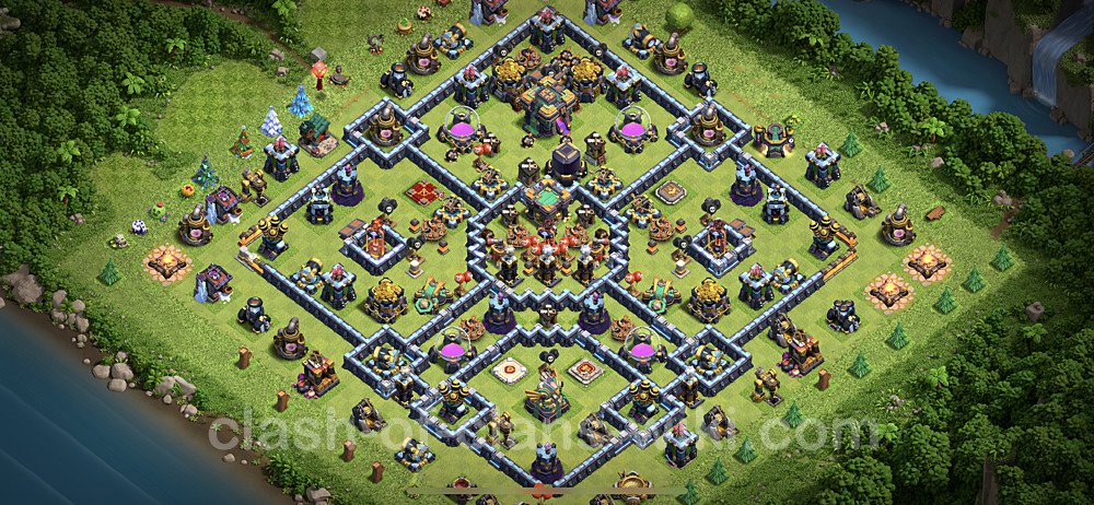 Base plan TH14 (design / layout) with Link, Hybrid, Anti Everything for Farming, #22