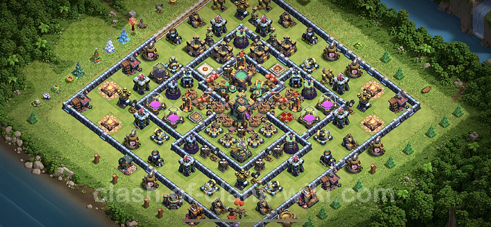 Base plan TH14 (design / layout) with Link, Anti 3 Stars, Hybrid for Farming, #26