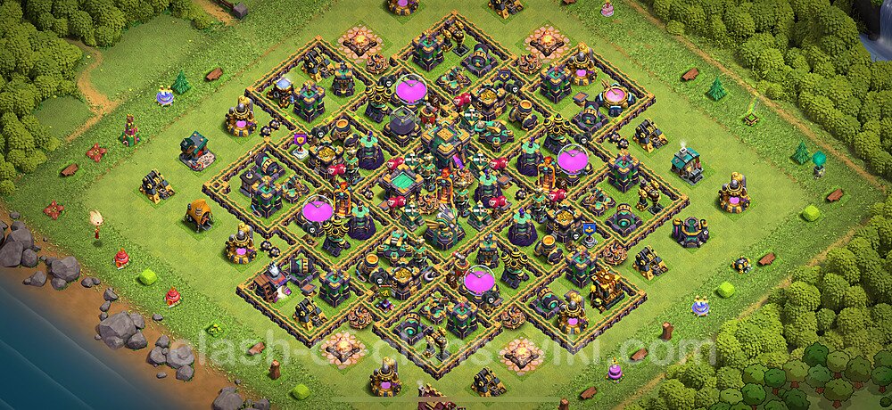 Base plan TH14 Max Levels with Link, Anti 3 Stars for Farming 2025, #2885