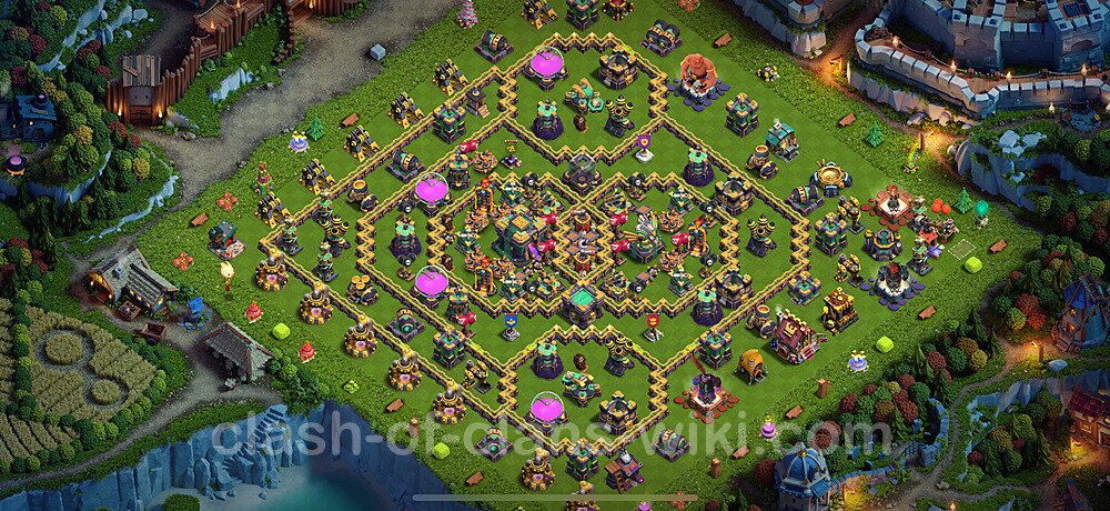 Base plan TH14 (design / layout) with Link, Anti 2 Stars, Legend League for Farming 2025, #39