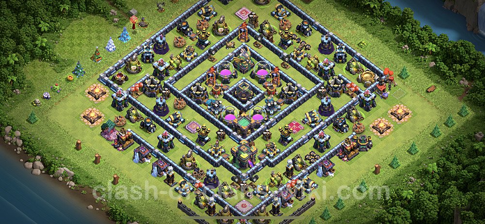 Base plan TH14 (design / layout) with Link, Hybrid, Anti Air / Electro Dragon for Farming, #5