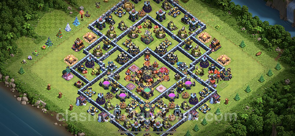 Base plan TH14 (design / layout) with Link, Hybrid, Anti Everything for Farming, #6