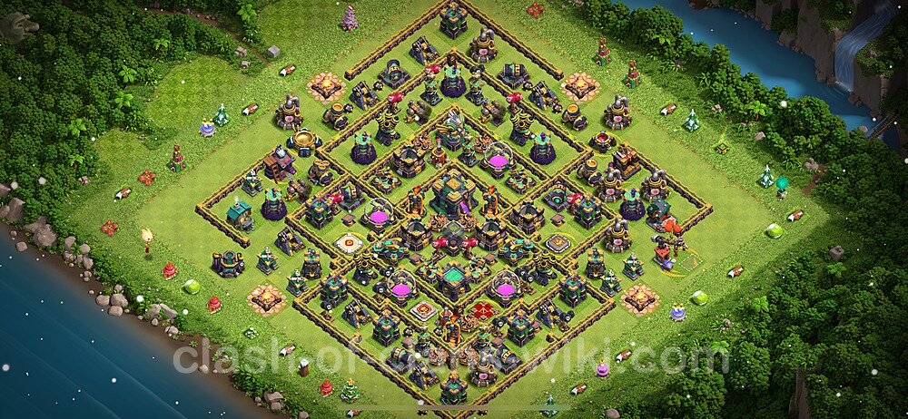 Base plan TH14 (design / layout) with Link, Anti Air / Electro Dragon, Hybrid for Farming 2024, #8