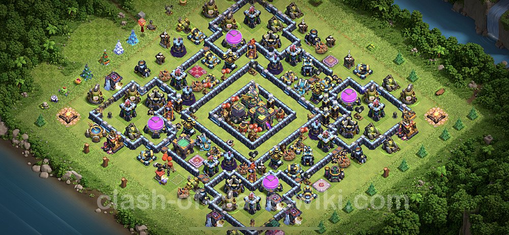 Base plan TH14 (design / layout) with Link, Hybrid, Anti Air / Electro Dragon for Farming, #9