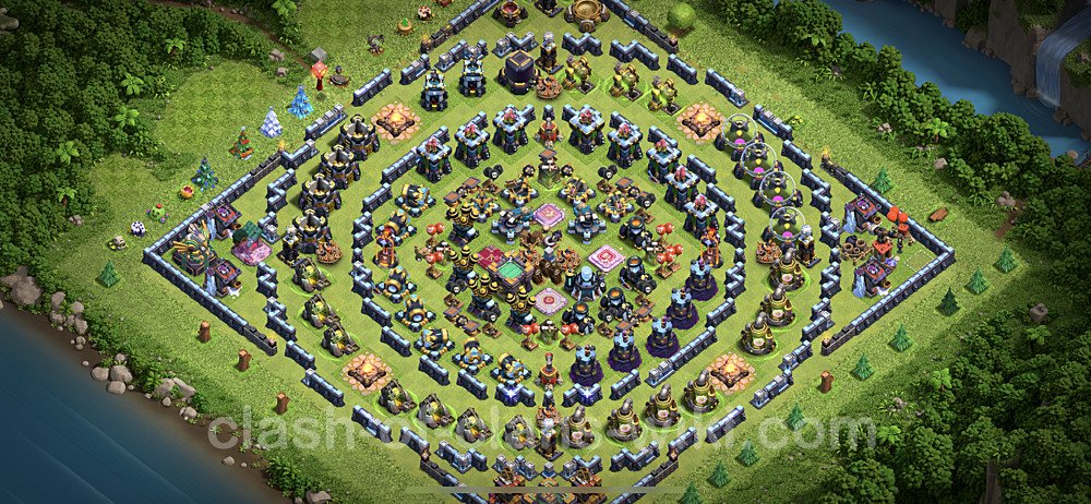 TH14 Troll Base Plan with Link, Copy Town Hall 14 Funny Art Layout, #1