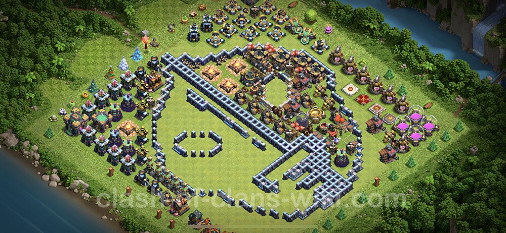TH14 Troll Base Plan with Link, Copy Town Hall 14 Funny Art Layout, #19