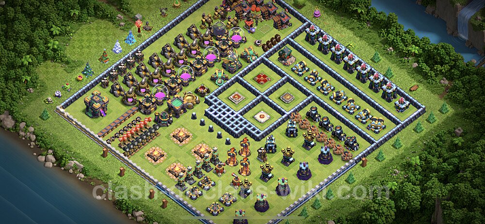 TH14 Troll Base Plan with Link, Copy Town Hall 14 Funny Art Layout, #21