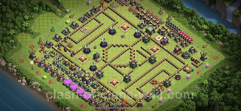 TH14 Troll Base Plan with Link, Copy Town Hall 14 Funny Art Layout 2023, #30