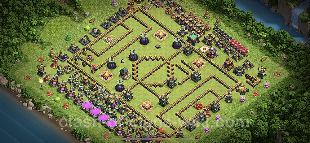 Funny Troll Diseño de aldea Ayuntamiento 14 Copiar - COC TH14 Perfecta Distribucion 2023 + Enlace, #30