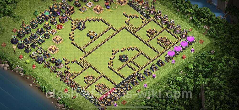 TH14 Troll Base Plan with Link, Copy Town Hall 14 Funny Art Layout 2023, #31
