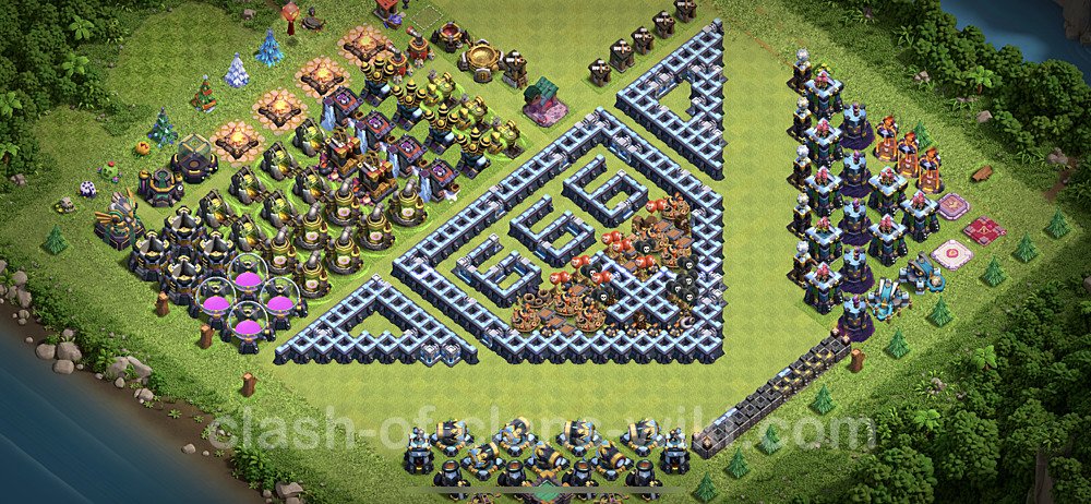 TH14 Troll Base Plan with Link, Copy Town Hall 14 Funny Art Layout, #7