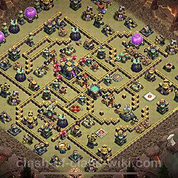 Die Anti 2 Sterne Clan War Base RH14 + Link 2023 - COC Rathaus Level 14 Kriegsbase (CK / CW), #1056