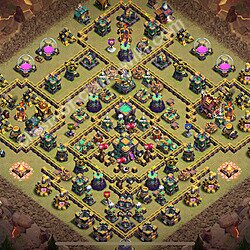 Diseño de aldea para Guerra Anti 2 Estrellas Ayuntamiento 14 Copiar, Liga de Leyenda - COC TH14 Perfecta Distribucion 2026 + Enlace, #2391