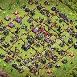Diseño de aldea para Guerra Ayuntamiento 14 Copiar, Anti Todo - COC TH14 Perfecta Distribucion 2026 + Enlace, #3179