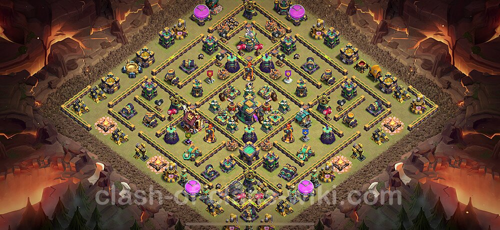 TH14 Anti 3 Stars War Base Plan with Link, Anti Everything, Copy Town Hall 14 CWL Design 2025, #1157