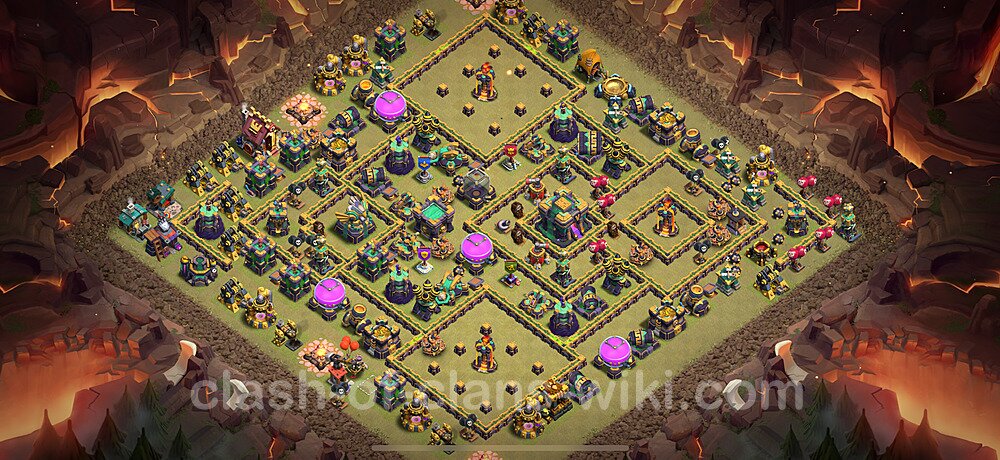 TH14 War Base Plan with Link, Legend League, Anti Air / Electro Dragon, Copy Town Hall 14 CWL Design 2025, #1164