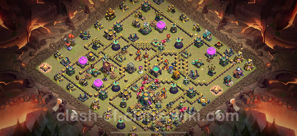 TH14 Anti 3 Stars War Base Plan with Link, Anti Everything, Copy Town Hall 14 CWL Design 2025, #1233