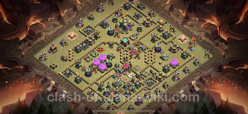 TH14 Max Levels War Base Plan with Link, Copy Town Hall 14 CWL Design 2023, #128