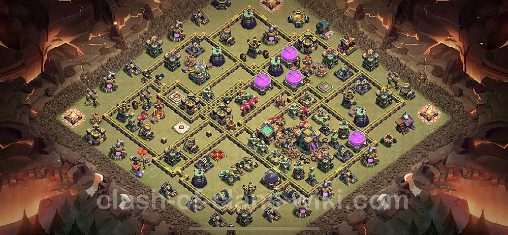 TH14 Max Levels War Base Plan with Link, Copy Town Hall 14 CWL Design 2023, #129