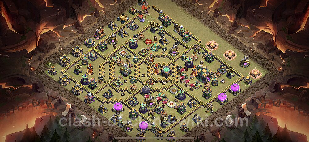 TH14 Max Levels War Base Plan with Link, Copy Town Hall 14 CWL Design 2023, #135