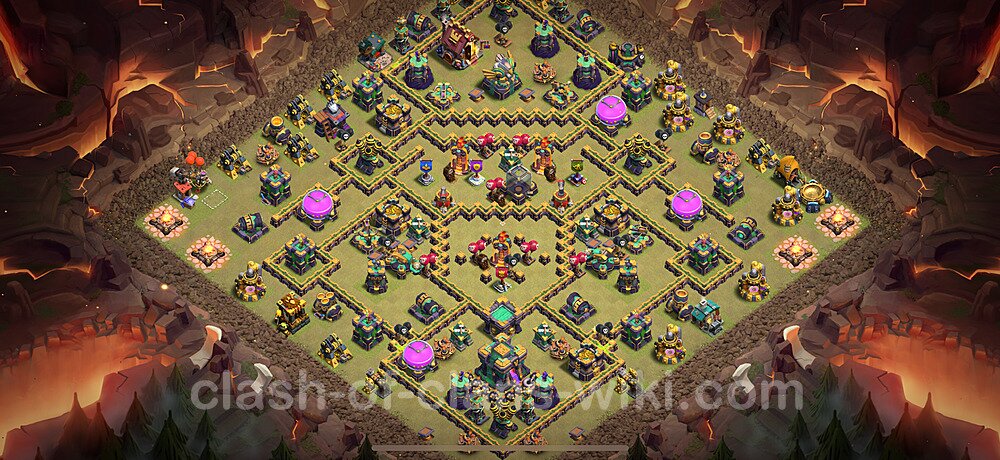 TH14 Anti 3 Stars War Base Plan with Link, Anti Everything, Copy Town Hall 14 CWL Design 2025, #1539