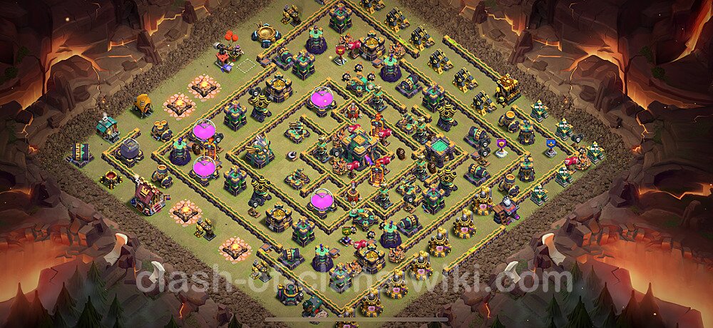 TH14 Anti 2 Stars War Base Plan with Link, Legend League, Copy Town Hall 14 CWL Design 2025, #1541