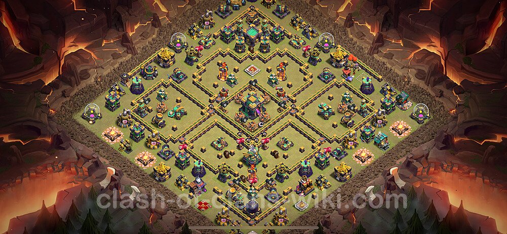 TH14 War Base Plan with Link, Copy Town Hall 14 CWL Design 2024, #2145