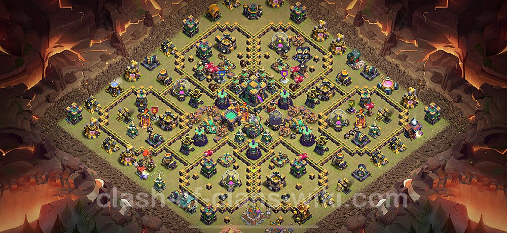 TH14 Anti 2 Stars War Base Plan with Link, Anti Air / Electro Dragon, Copy Town Hall 14 CWL Design 2025, #2839