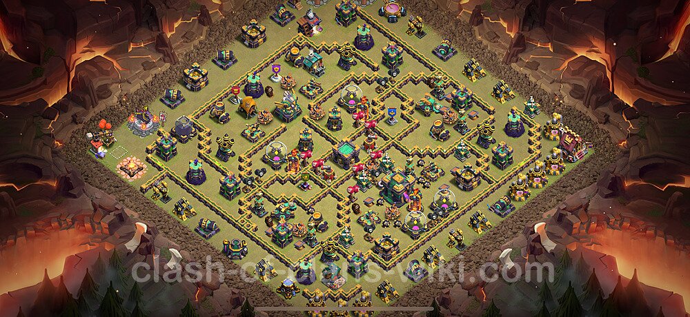 TH14 Anti 3 Stars War Base Plan with Link, Copy Town Hall 14 CWL Design 2025, #2841
