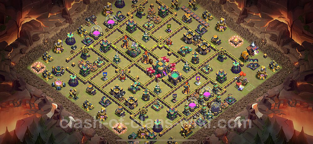 TH14 Anti 3 Stars War Base Plan with Link, Anti Everything, Copy Town Hall 14 CWL Design 2025, #2862