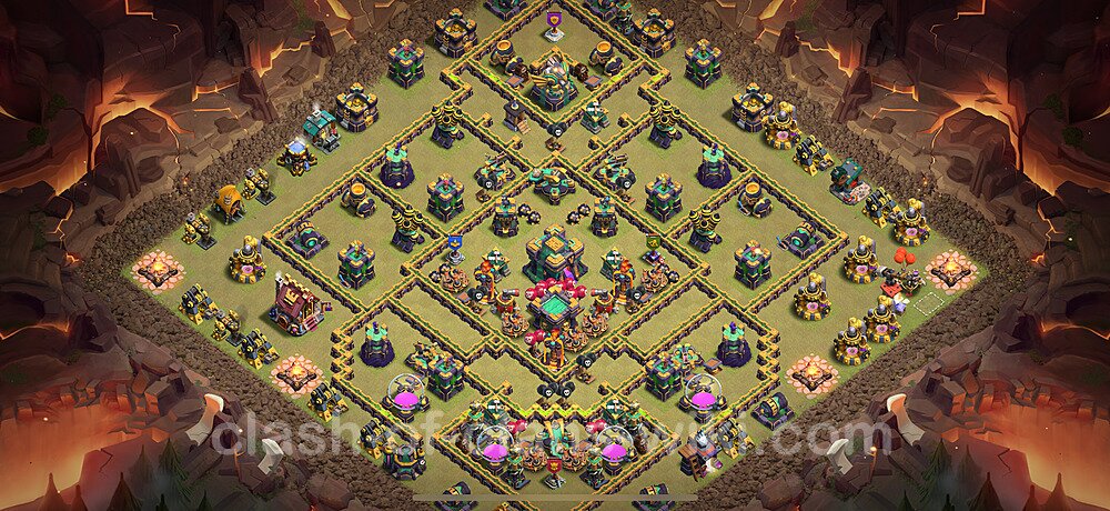 TH14 Anti 3 Stars War Base Plan with Link, Anti Everything, Copy Town Hall 14 CWL Design 2025, #2864