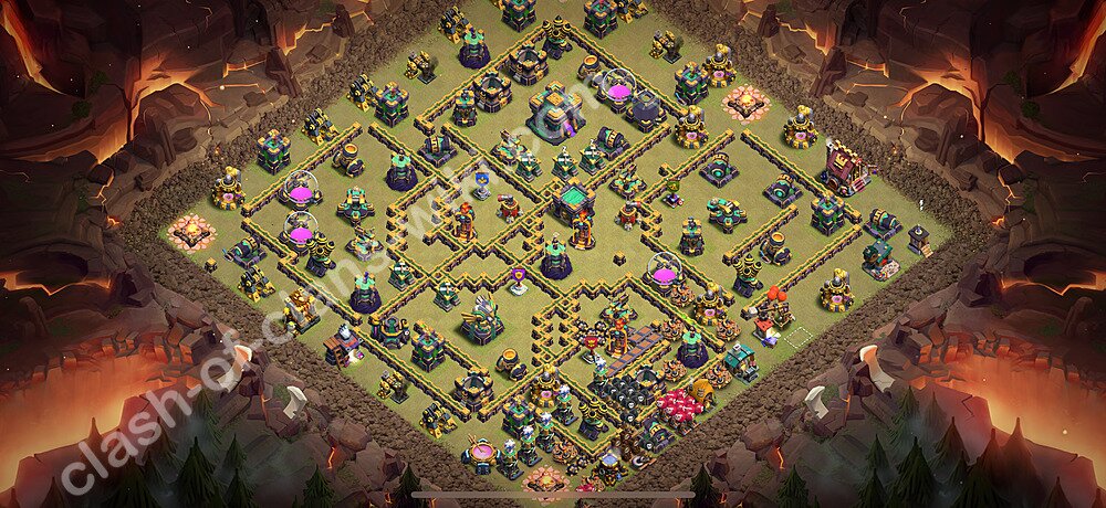 TH14 War Base Plan with Link, Anti 3 Stars, Copy Town Hall 14 CWL Design 2026, #3183