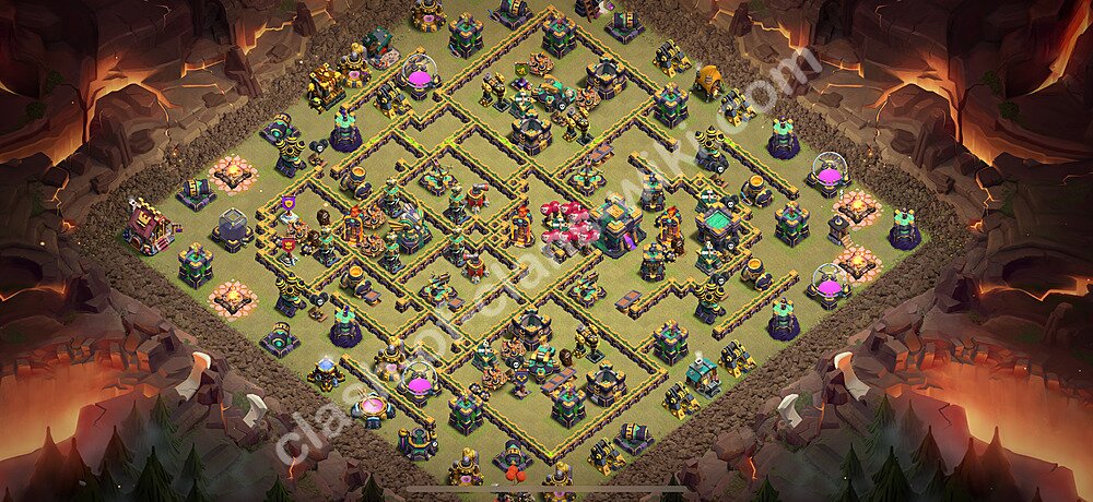 Diseño de aldea para Guerra Ayuntamiento 14 Copiar, Liga de Leyenda - COC TH14 Perfecta Distribucion 2026 + Enlace, #3184