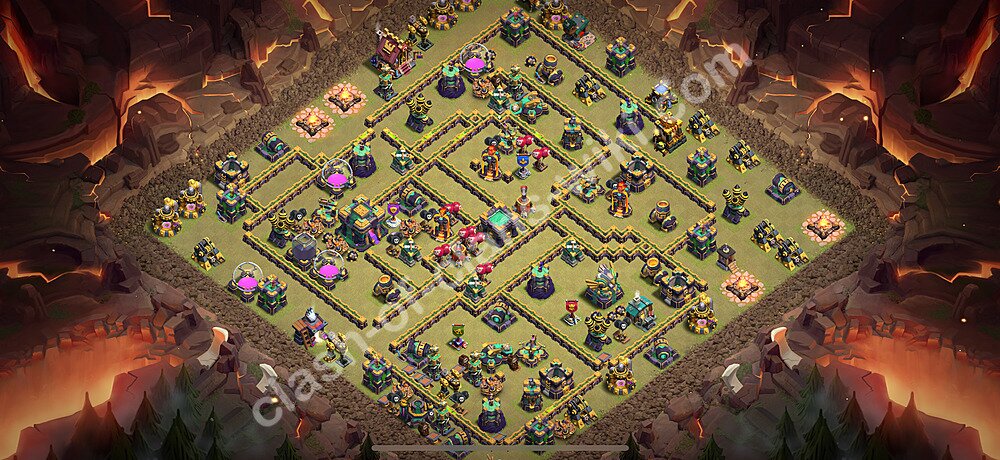 Die Anti 3 Sterne Clan War Base RH14 + Link 2026 - COC Rathaus Level 14 Kriegsbase (CK / CW), #3200
