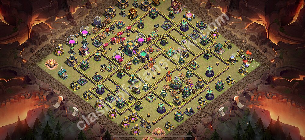 Непобедимая База ТХ 14 2026 Анти 2 Звезды для Лиги Войны Кланов (КВ / ЛВК) Скопировать, Анти Все, #3206