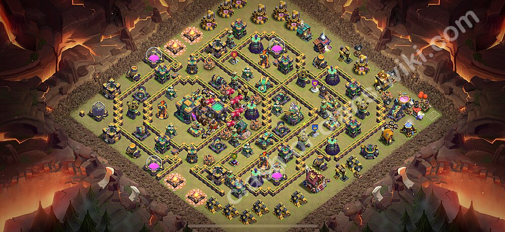 TH14 Anti 3 Stars War Base Plan with Link, Copy Town Hall 14 CWL Design 2026, #3228