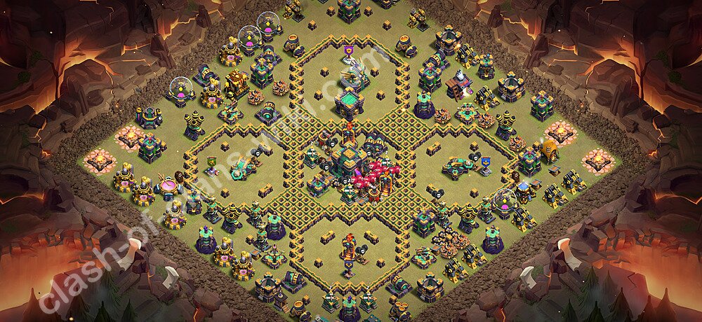 TH14 War Base Plan with Link, Legend League, Copy Town Hall 14 CWL Design 2026, #3322