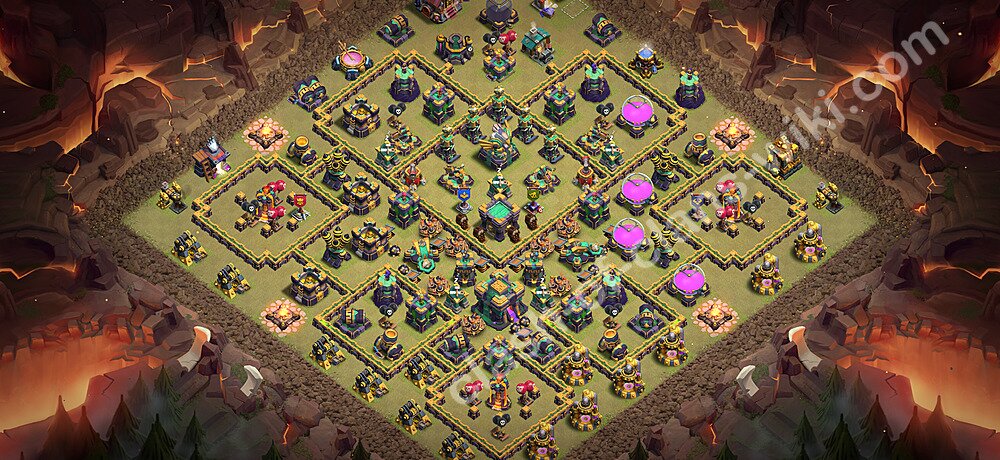 TH14 Anti 3 Stars War Base Plan with Link, Anti Everything, Copy Town Hall 14 CWL Design 2026, #3342