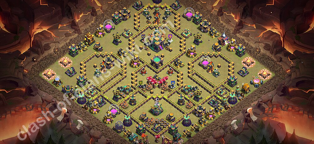 TH14 War Base Plan with Link, Anti Everything, Copy Town Hall 14 CWL Design 2026, #3448