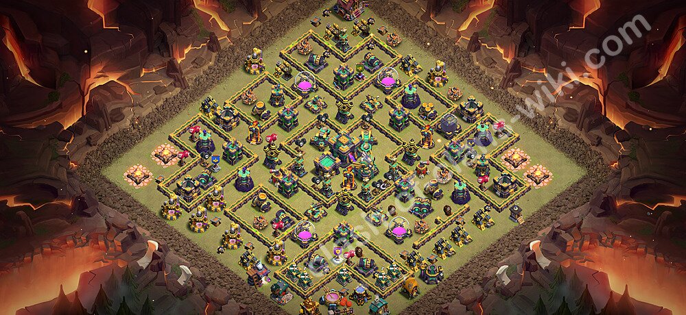 TH14 Anti 3 Stars War Base Plan with Link, Copy Town Hall 14 CWL Design 2026, #3509